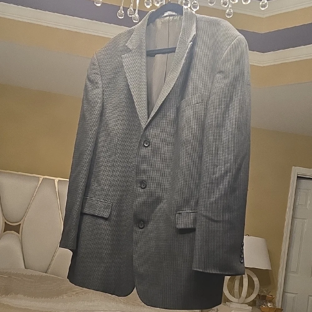 Oscar de la Renta Wool  Gray and Black Textured Blazer